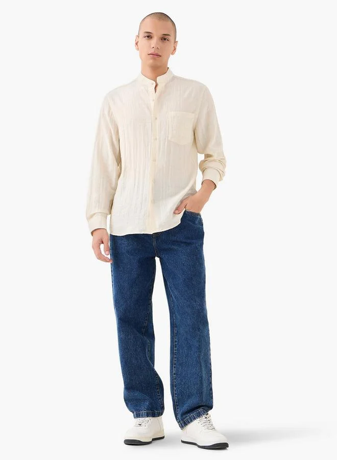 Lee Cooper Lee Cooper Regular Fit Shirt with Mandarin Collar