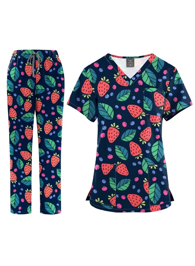 NIBEMINENT Clinical Work Clothes Women Nurse Scrubs Tops Pharmacy Working Pants Medical Doctor Surgical Nursing Uniforms - Image 1