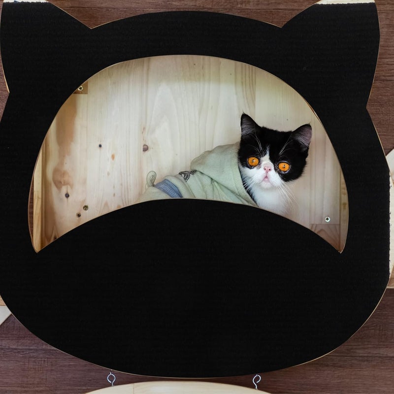 POPETPOP Self-Adhesive Cat Scratch Carpet Pad Trimmed 30x30cm Black Sturdy Cat Scratcher Mat and Furniture Protection Indoor Kitten Scratch Board - Image 5