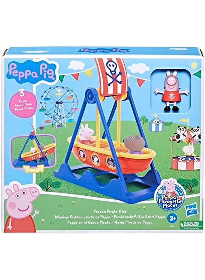 بيبا بيغ مجموعة ألعاب ركوب القراصنة مع سفينة القراصنة المتأرجحة وشخصيتين من ألعاب ما قبل المدرسة للفتيات والأولاد بعمر 3 سنوات فما فوق - Image 2