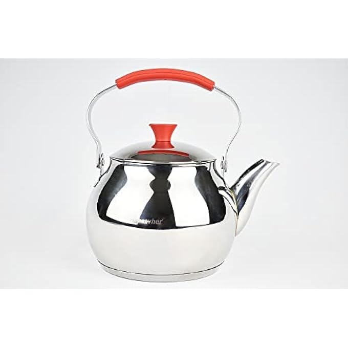 هاسيفير إبريق شاي من الفولاذ المقاوم للصدأ، غلاية شاي، غلاية شاي على الموقد، إبريق شاي بمقبض مقاوم للحرارة، مولانا 10 لتر - Image 2