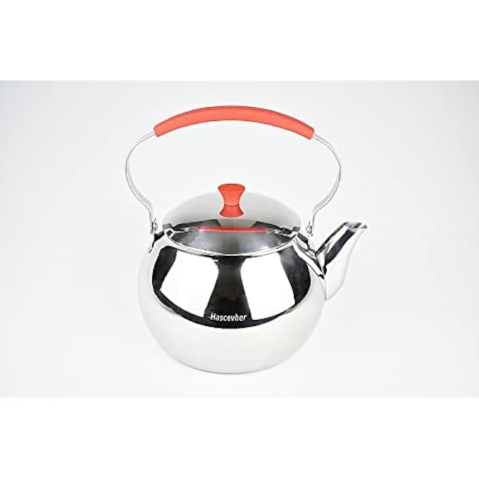 هاسيفير إبريق شاي من الفولاذ المقاوم للصدأ، غلاية شاي، غلاية شاي على الموقد، إبريق شاي بمقبض مقاوم للحرارة، مولانا 10 لتر - Image 5