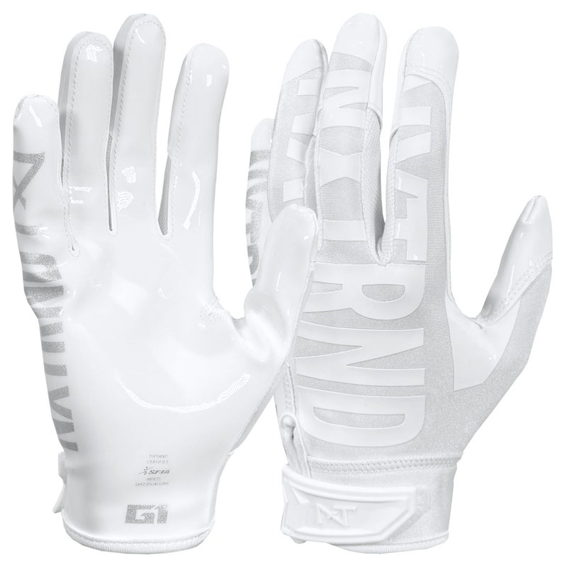 NXT NXTRND Nxtrnd G1 Pro Mens Football Gloves Adult Sticky Receiver Gloves White Medium - Image 2