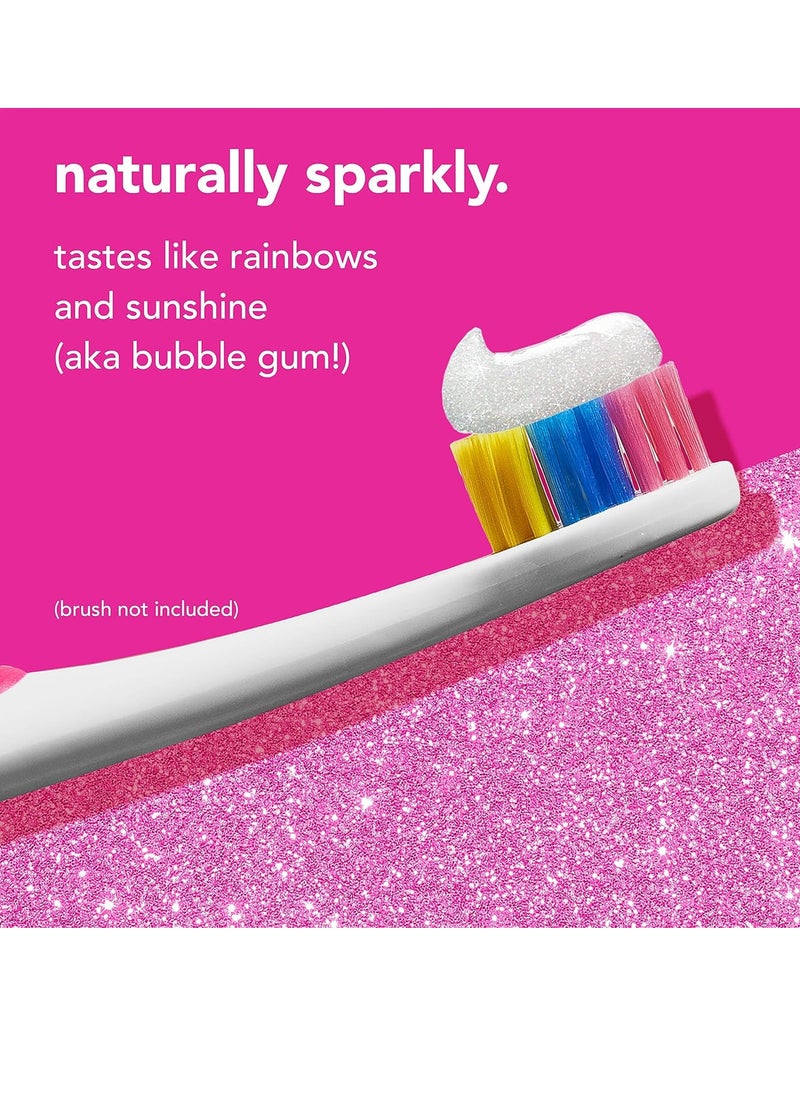 Hello hello Kids Unicorn Sparkle Fluoride Toothpaste with Natural Bubble Gum Flavor, Vegan, SLS & Gluten Free, 4.2 oz, 4 Count  - Image 3
