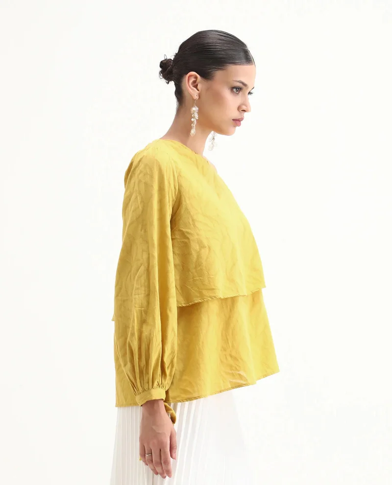 Rareism Women's One Shoulder Layered Top