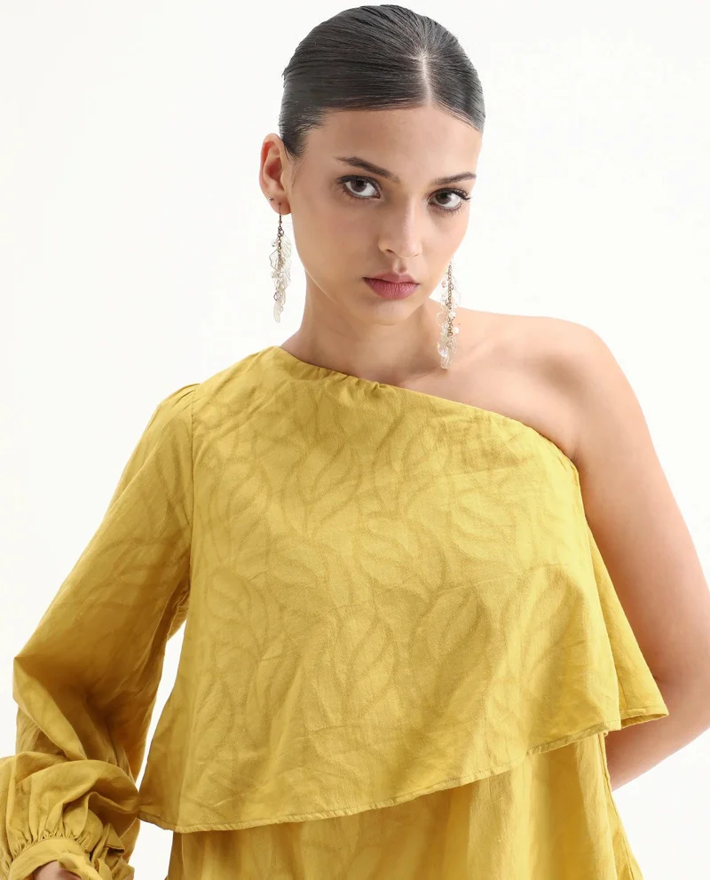 Rareism Women's One Shoulder Layered Top