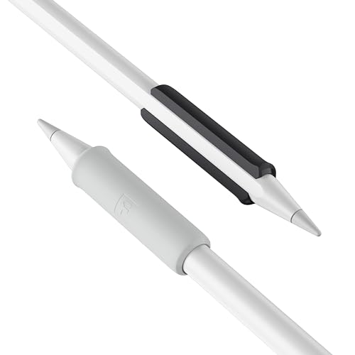 FUSE Apple Pencil Grip - Compatible with Apple Pencil Pro and Gen 2 Stylus for Procreate Drawing, Writing - Designed for Magnetic Charging and Double Tap Sensor (White, Black) - Image 1