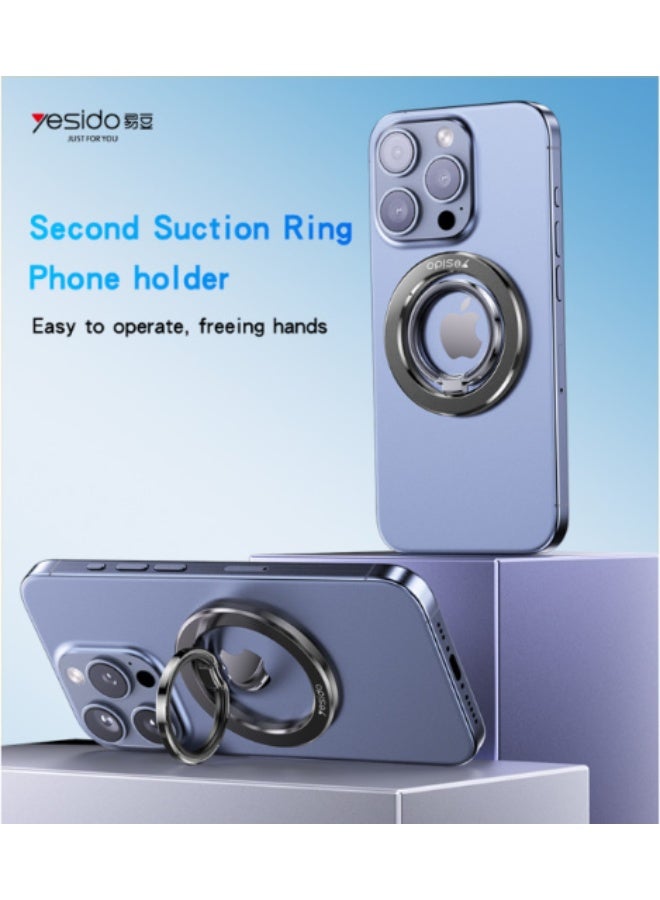 Yesido C205 Metal Folding Ring Phone Holder - Built-in N52 Magnets Double Ring - 360 Free Rotation. - Image 2
