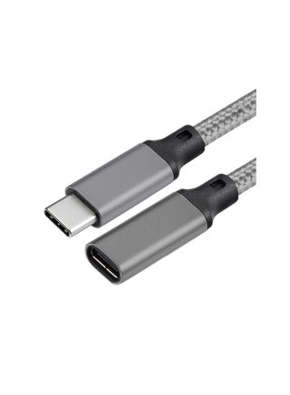 USB C Extension Cable 2m/6.5ft, USB 3.1 Gen2 10Gbps Type C Male to Female Thunderbolt 3 Charging Cable, 4K Video Extend Cord Compatible with MacBook Pro, iPad Pro, USB C HUB, Grey - pzsku/ZF8F925099D418152C6F1Z/45/1747051405/8b066ad9-05c5-4a3a-8c1d-879587f3d4e1