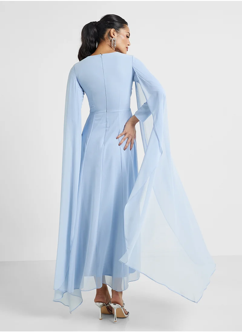 ماري Yalina Flared Sleeve Tiered Dress