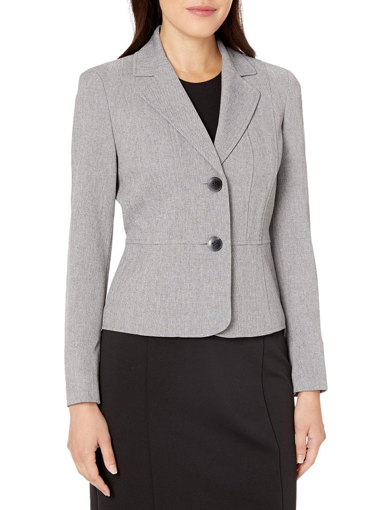 Kasper Women's Petite 2 Button Jacket, Grey/Black, 16 Petite - Image 1