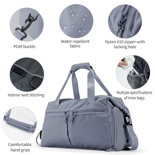 VEAGIA Weekender Duffel Bag With Shoe Compartment And Wet Pocket-Luggage Everyday Overnight Bag for Men and Women Travel-Carry On Gym Bag - Image 5