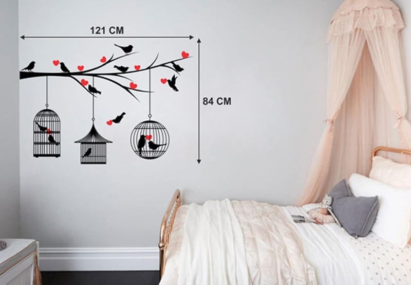 MERICAL Set of 4 Tribal Lady, Kids Under Tree, Lovebirds & Hearts, Magical Tree, Wall Sticker for Wall Decor, Living Room, Children Room - Image 3