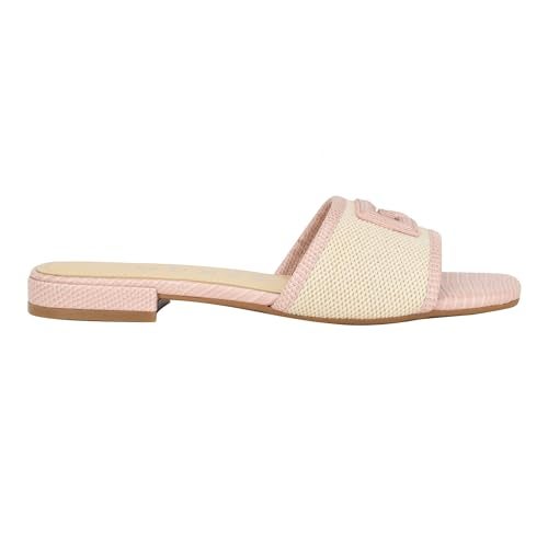 GUESS Women's Tampa Flat Sandal, Light Natural/Pink Multi, 8 - Image 5