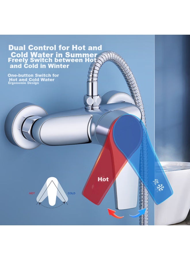 Larsd Brass Shower Faucet Set With Hot And Cold Mixing Valve, Concealed Shower Head, Switch, Bathroom Shower System Ld8703 - Image 3