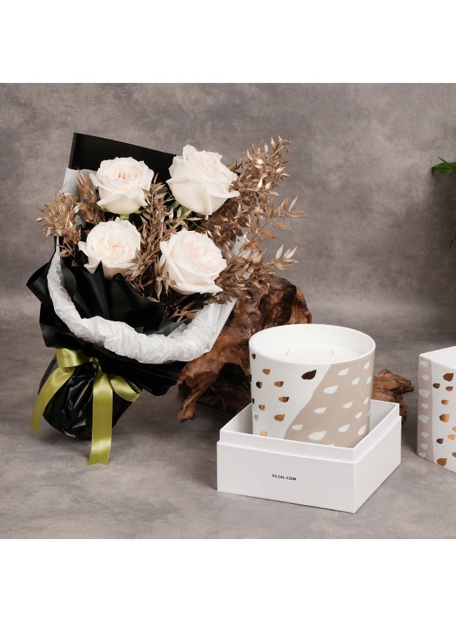 Ferns N Petals Signature Silsal Gift Box Of Tropical Wood Scented Candle 