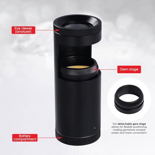 DANOPLUS Portable Polariscope, Professional Handheld Polariscope Dual Lens Optical Glass 93mm Length with Built-in LED Light Durable Aluminum Body for Jeweler, Jewelry Tools, Gemstones, Gemologist, etc. - Image 5