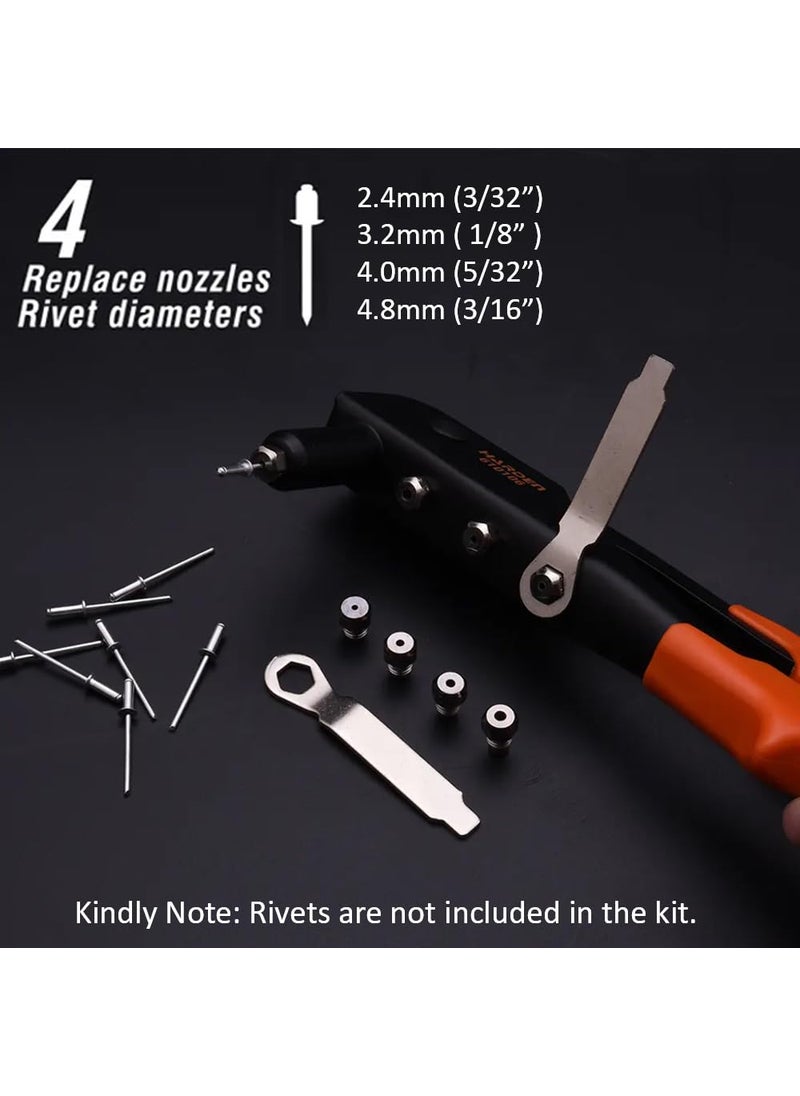 Harden Harden 105 Hand Riveter Rivet with 4 Replaceable Nozzles Professional Heavy Duty 610106  - Image 4