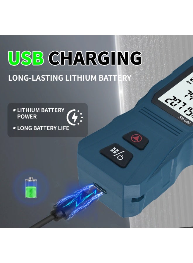 SURGOAL 80m High-Visibility Green Laser, USB-Rechargeable, 30 Data Sets, Single/Continuous/Area/Volume, Pocket-Sized — Rechargeable Green Laser Distance Meter 80m Measurement - Image 4