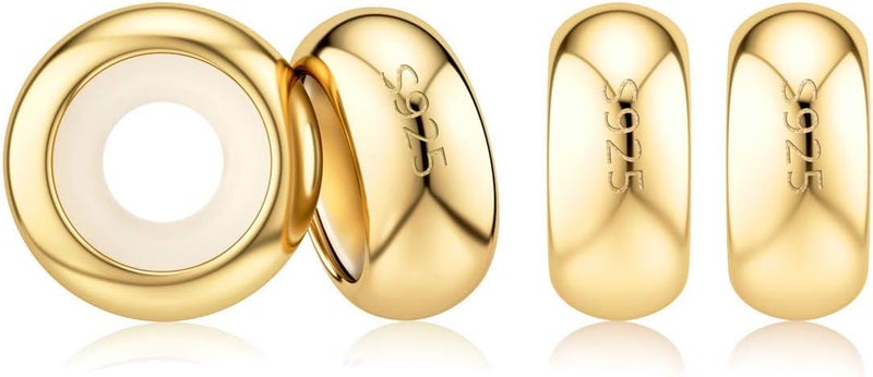 DALARAN Stopper Beads for Bracelets 925 Sterling Silver Clip Spacer Charm Bracelet Stoppers - Image 1