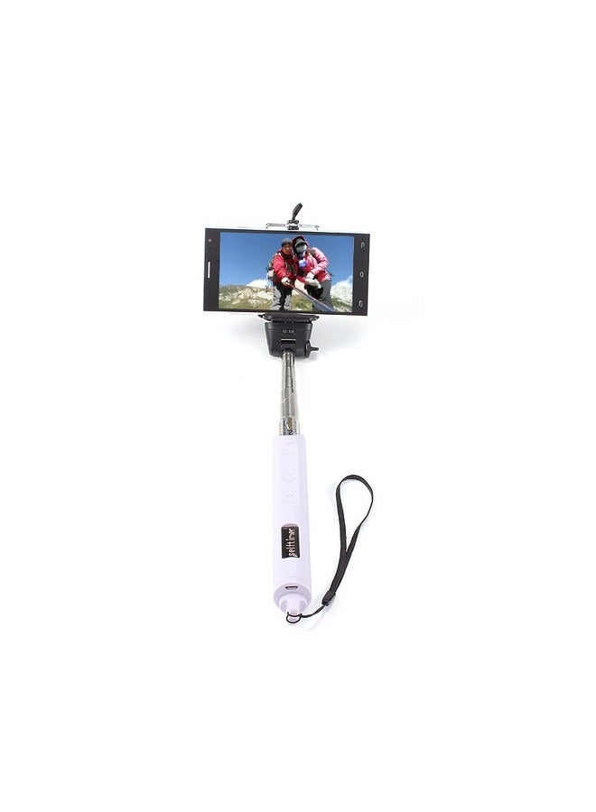 Monopod Extendable Stretch with Zoom Wireless Bluetooth Self Camera Monopod Handheld Selfie Stick Support Remote Shutter-White  - Image 1