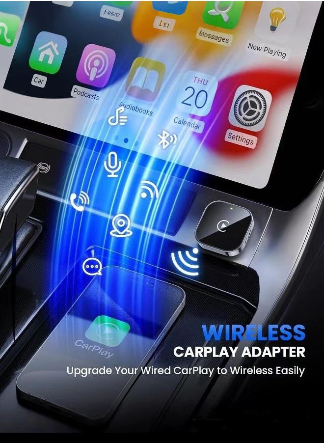 Generic - Wireless CarPlay Adapter 2025 Upgrade Wired CarPlay to Wireless, Mini USB Design for Cars with Built-in Wired Apple CarPlay Plug and Play Easy Use Fast Stable Connection Car Play for iPhone - Image 1