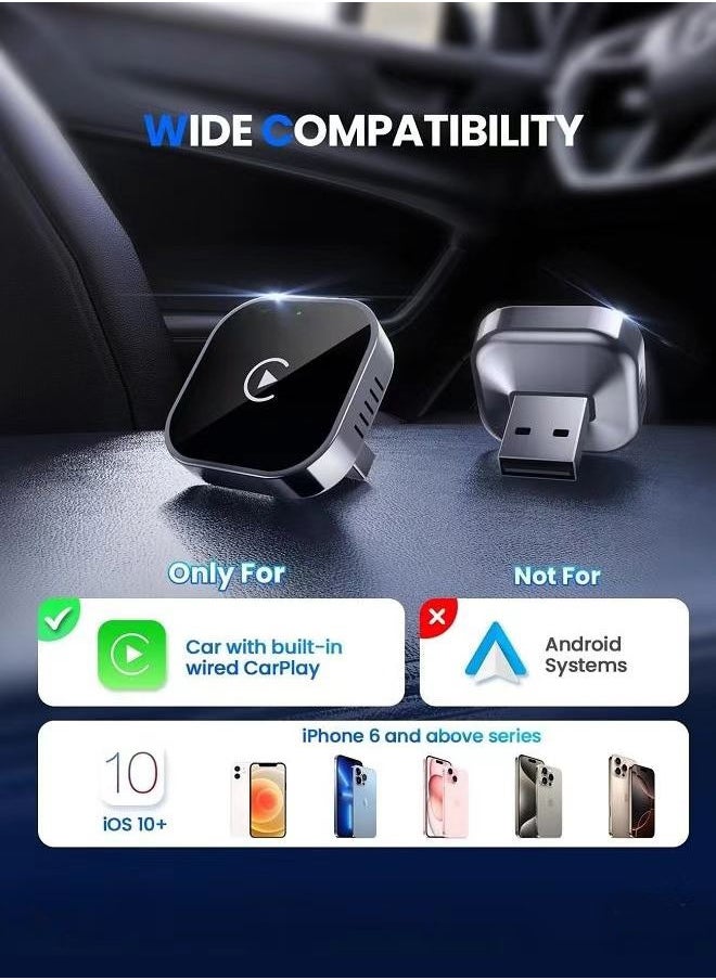 Generic - Wireless CarPlay Adapter 2025 Upgrade Wired CarPlay to Wireless, Mini USB Design for Cars with Built-in Wired Apple CarPlay Plug and Play Easy Use Fast Stable Connection Car Play for iPhone - Image 1