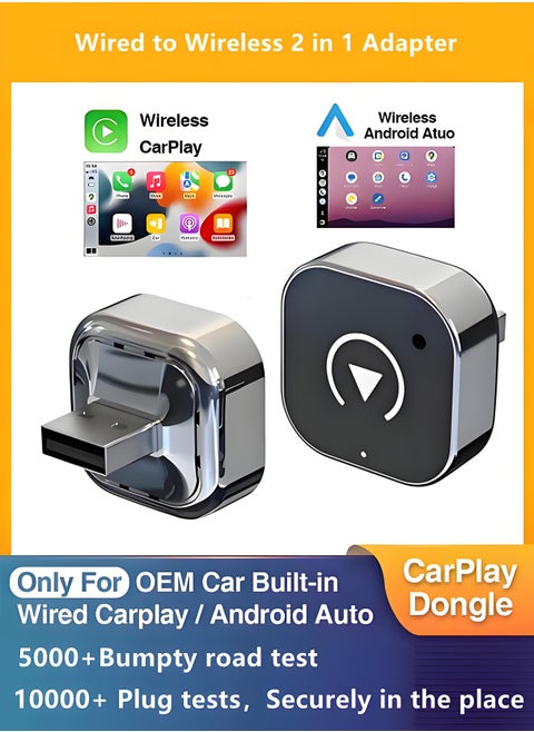 Wireless CarPlay Adapter 2025 Upgrade Wired CarPlay to Wireless, Mini USB Design for Cars with Built-in Wired Apple CarPlay Plug and Play Easy Use Fast Stable Connection Car Play for iPhone