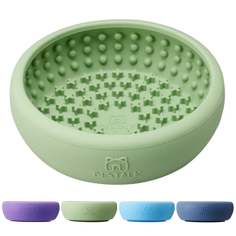 Bestalk Dog Lick Bowl, Bestalk Anxiety Relief Lick Mat for Dogs, Non-Slip Freeze Licking Bowl Enrichment Puzzle Feeder for Distraction, BPA Free Silicone, Dishwasher Safe (Green,S) - Image 1