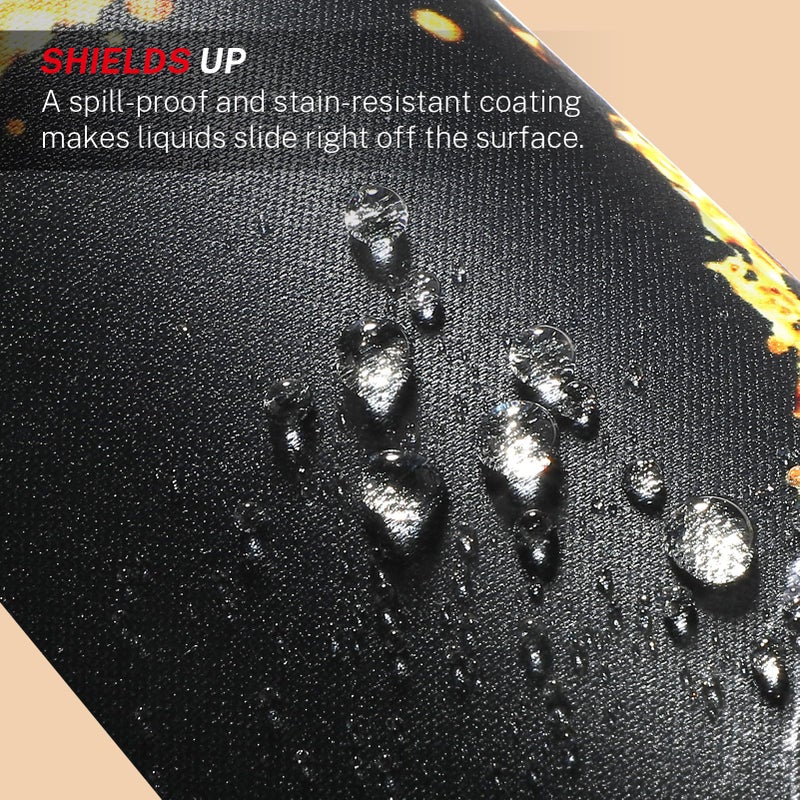 MROCO Mouse Pad [30% Larger] with Anti-Fray Stitched Edges, Premium-Textured Waterproof Surface, Non-Slip Rubber Base, Computer & Gaming Mouse Mat for Laptop, Office & Home, 8.5 x 11 in, Black Gold - Image 5