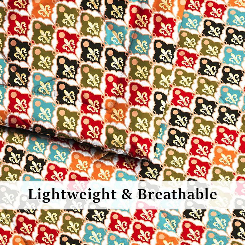 BSB HOME Jaipuri Print Summer/All Season Printed Reversible Double Bed Glace Cotton Microfiber Comforter Blanket | Quilt |AC Dohar | Duvets - (120 GSM, Multicolour - Red Blue) - Image 4