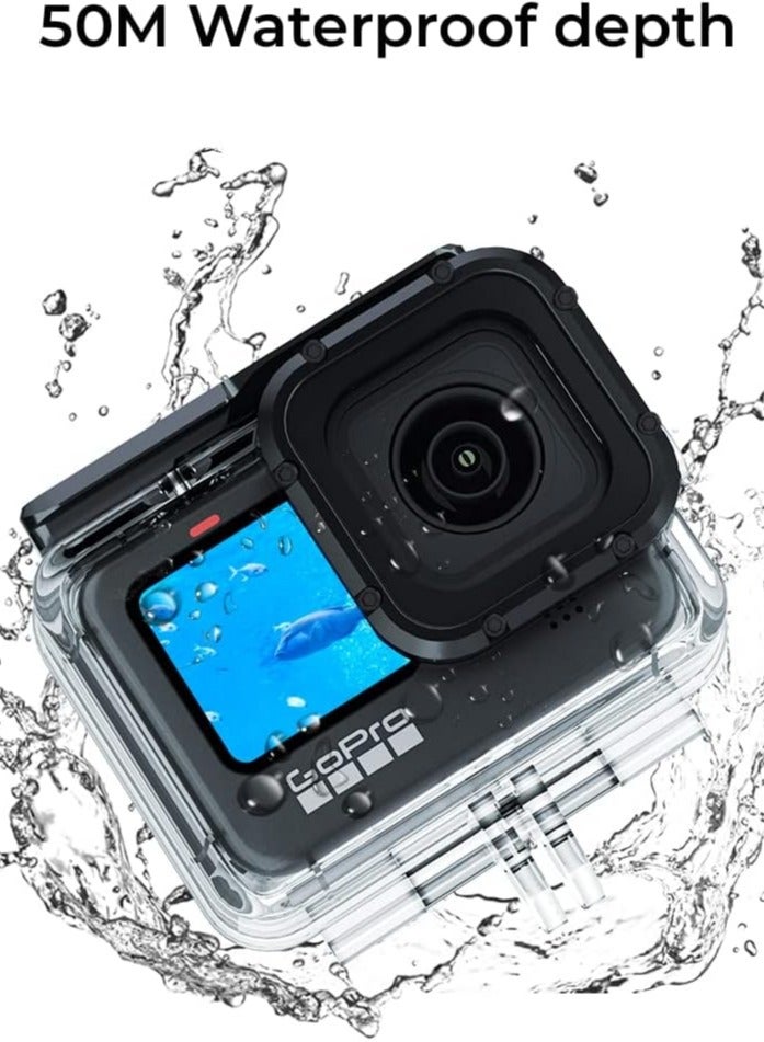 General Waterproof Case for Gopro HERO 11 10 9 Black, 50M Underwater Diving Transparent Case with Quick-Release Bracket for Gopro HERO11 10 Black Sports Camera  - Image 4