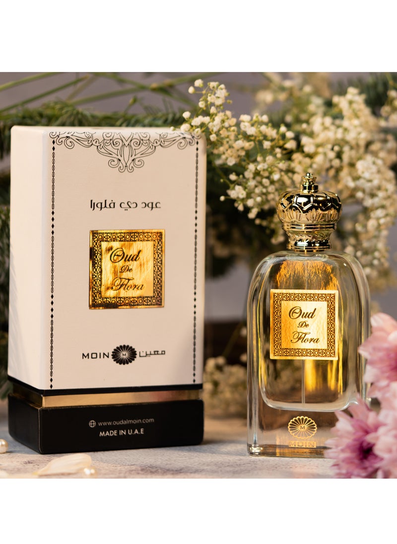 Moin Oud De Flora Luxury Perfume for Men & Women Fresh Citrus100ml - Floral & Musk Notes - Long Lasting Fragrance - Ideal for Day or Night Wear - Perfect Gift for Special Occasions  - Image 2
