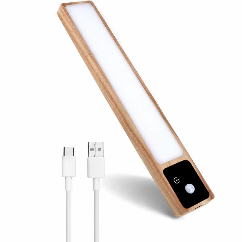 Motion Sensor Cabinet Lights: 2 Pack Silver 35 LED Chips - USB Rechargeable 600mAh Battery Dimmable Touch Screen - Wireless Magnetic Easy Install for Bedroom Closet Kitchen Stairwell Garage - Image 1