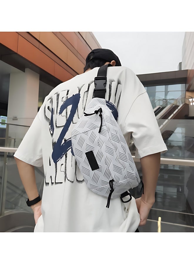 Men's/Women's  Versatile Line Crossbody Bag, Boys' and Girls' Nylon Shoulder Bag Sling Bag Side Bag Carry Bag, Daily Commuting Large-capacity Chest Bag Waistpack Belt Bag for Teenagers/Students - Image 2