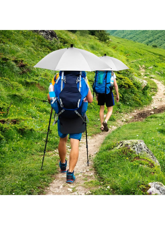 G4Free 46 Inch Large Hiking Umbrella Ultralight UV Silver Reflective Full-size Trekking Backpacking Umbrella (Silver/Black) - Image 5