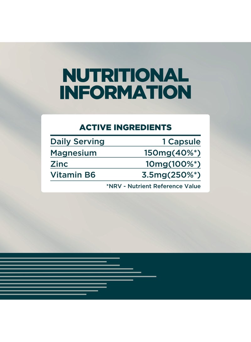 MyVitamins ZMA Capsules – Zinc, Magnesium & Vitamin B6 for Muscle Recovery, Sleep & Performance (90 capsules) - Image 4