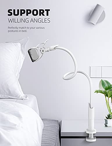 Lamicall Phone Holder, Gooseneck Mount, Compatible with 4-7'' Smartphones and Desktops, Adjustable Arm and Non-Slip Base, Easy to Install and Use - Image 4