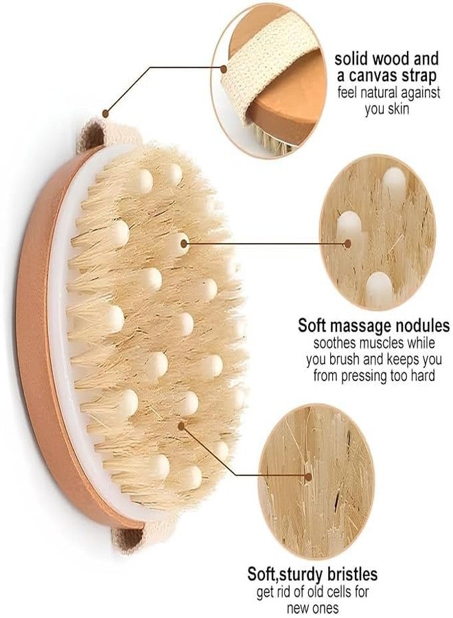 SGABANI Wooden Bath Brush with Massaging Nodes for Dry brushing | Wet and Dry Bath Brush for Cellulite and Lymphatic, Suitable for all skin types - Image 5