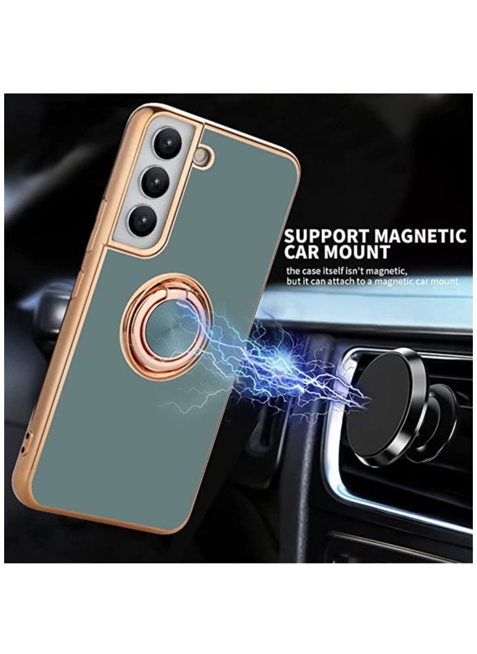 YoYoTech Samsung Galaxy S23 Case 6.1 Inch 2023 Luxury Silicone TPU Shockproof Ring Holder Kickstand Slim Plated Phone Cover Gray  - Image 4