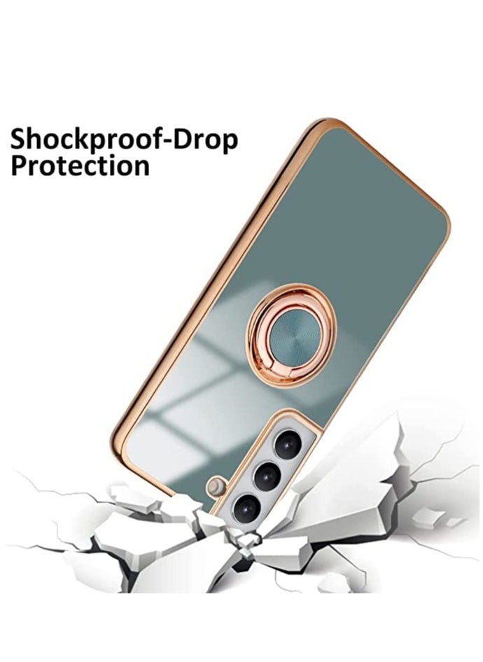 YoYoTech Samsung Galaxy S23 Case 6.1 Inch 2023 Luxury Silicone TPU Shockproof Ring Holder Kickstand Slim Plated Phone Cover Gray  - Image 2