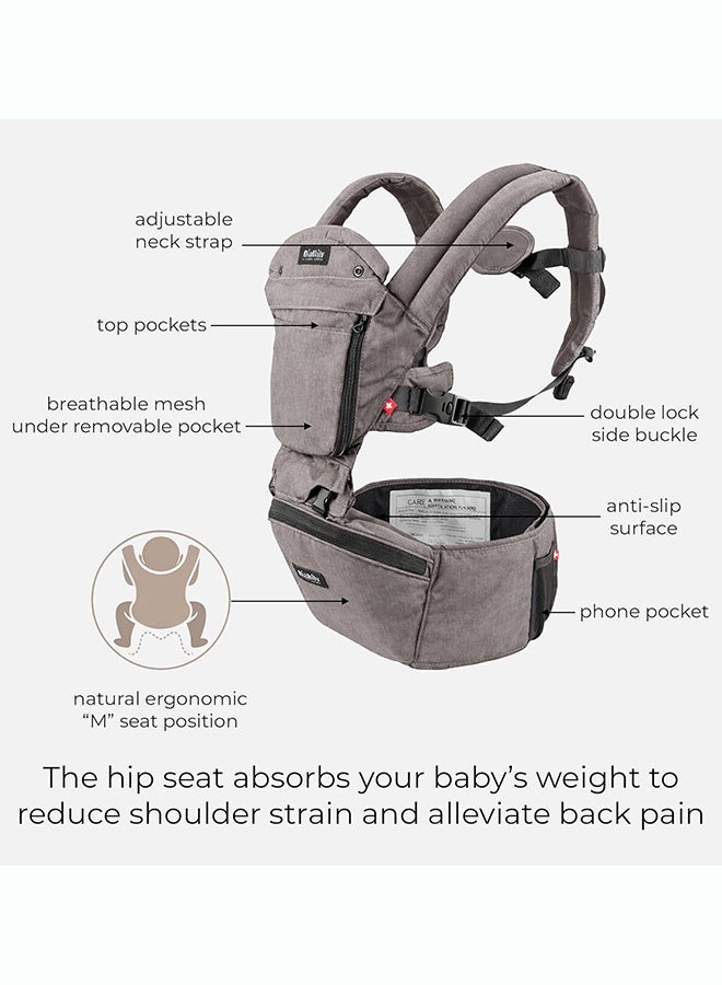 MiaMily Hipster Plus Baby Carrier - Stone Grey - Image 2