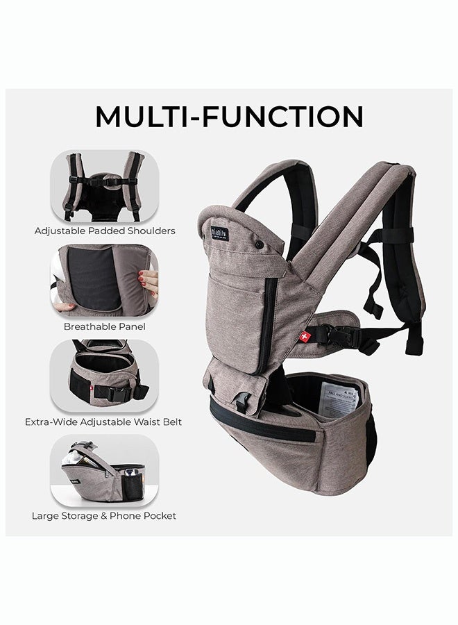 MiaMily Hipster Plus Baby Carrier - Stone Grey - Image 4