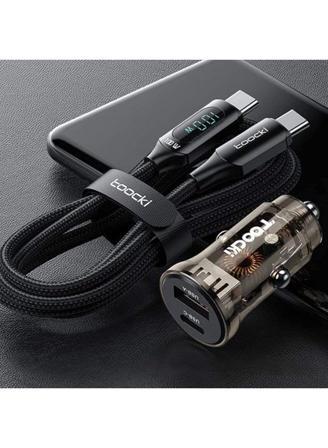 toocki 60W USB-C PD & USB-A QC 3.0 Dual Port Car Charger, Fast Charging Car Adapter, Type-C Power Delivery, Universal 12V/24V Car Charger for iPhone 16/15/14/13, Samsung Galaxy, iPad, Google Pixel & More - Image 2