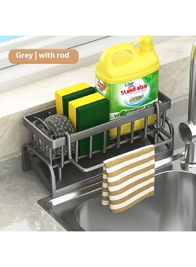 Black Sink Organizer Set Faucet Hanging Design For Kitchen And Bathroom Easy Clean Space Saving - Image 3