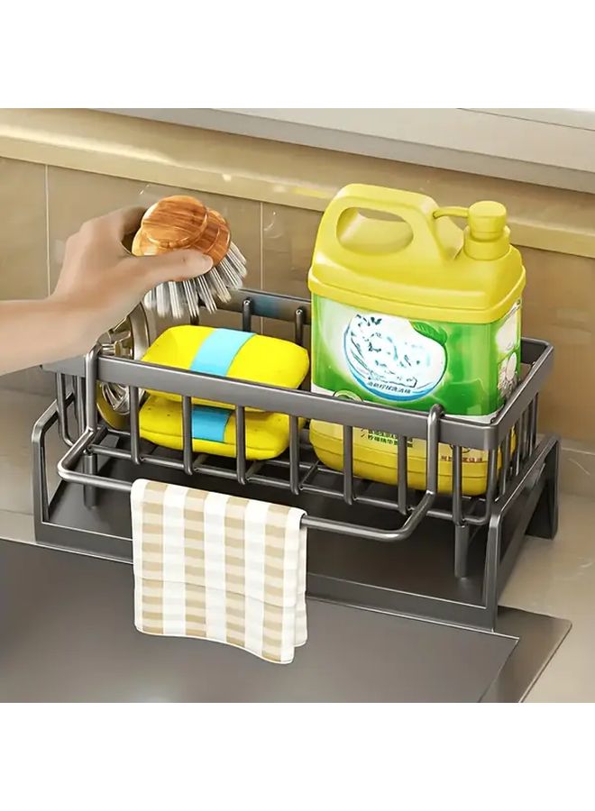 Black Sink Organizer Set Faucet Hanging Design For Kitchen And Bathroom Easy Clean Space Saving - Image 2