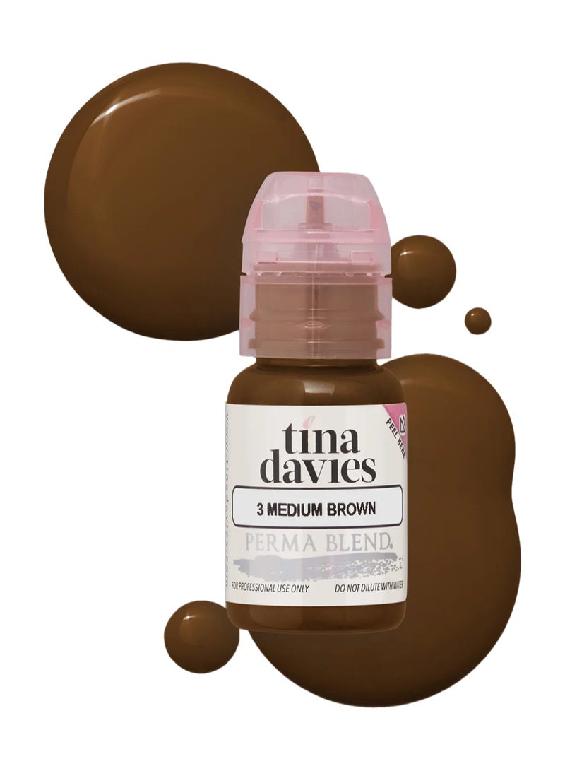 Perma Blend أصباغ حواجب تينا ديفيس إنك بني متوسط 15 مل - Image 1