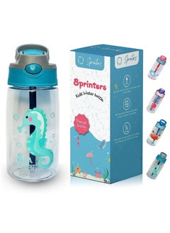 Sprinters Kids Water Bottle 14 OZ BPA-free Water Bottle For Kids With Straw Spill Kids Water Bottle for School, Travel & Picnic Reusable Baby Sipper, Toddler Cup Indoor-Outdoor Child (450 Ml, Green)  - Image 1