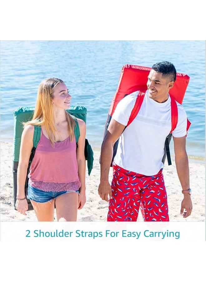 تراديو مقعد استاد فاخر قابل للطي مع دعم للظهر ومساند للذراعين و6 أوضاع إمالة وجيوب تخزين وحزام للمدرجات - كرسي مبطن محمول للرياضات والفعاليات الخارجية - Image 4