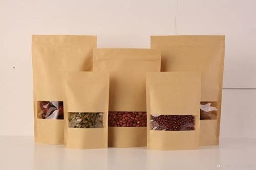 DEERA Brown Kraft Paper Ziplock Stand Up Pouch 90x140mm Pack of 100 - Image 5